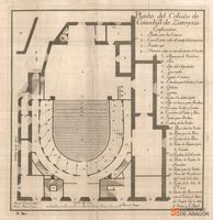Planta del Coliseo de Comedias de Zaragoza. Manuel Craso lo delineó, Simón Brieva lo grabó. Zaragoza (Zaragoza)