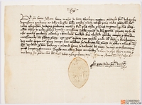 Pedro Andia, vicario de los Franciscanos en la provincia de Aragón, da licencia al convento de San Francisco de Huesca para vender un campo