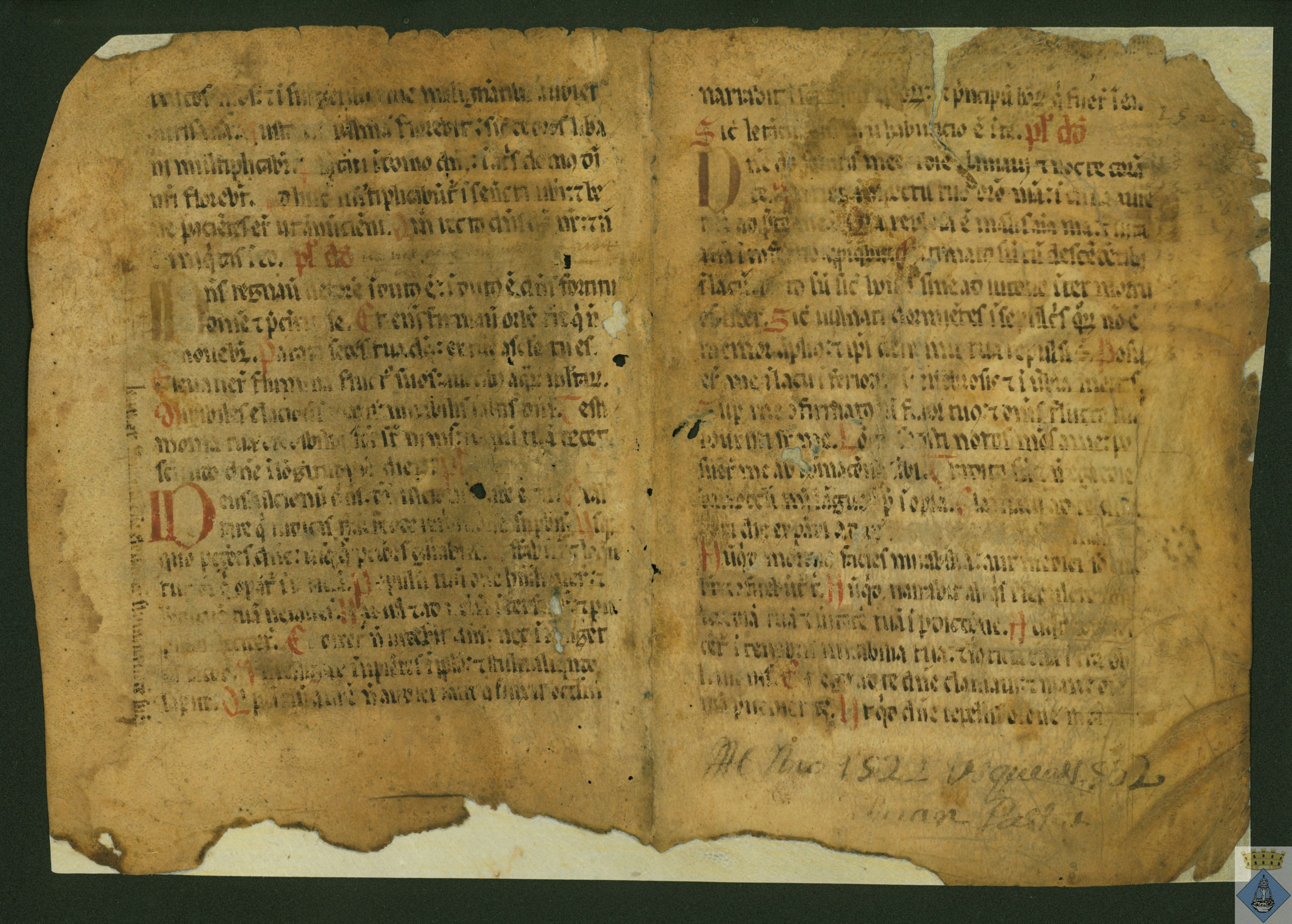 Bifolio perteneciente a una Biblia.