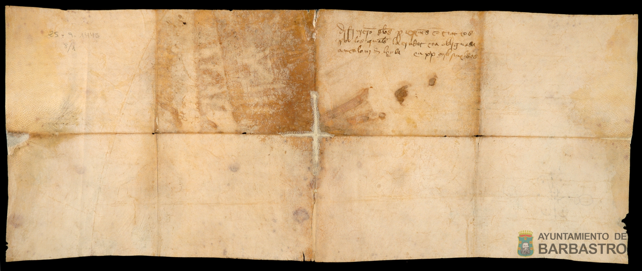 Pedro Colom, ciudadano de Lerida, hijo y heredero de Berengario Colom, reconoce haber recibido del Concejo de Barbastro los 10.000 sueldos jaq. que restaban de los 20.000 sueldos de precio o suerte principal del censo de 1000 sueldos de pension anual que el Concejo vendio a su padre.