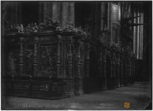 "Zaragoza. La Seo, trascoro, lado derecho. Estilo: Renacimiento. Autor: Tudelilla (Juan Sanz).". Juan Mora Insa