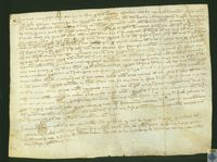 Albarán de Rui Pérez de Baztán, escudero baile de Valderrobres, de 350 sueldos jaqueses al Concejo y lugar de Fuentespalda