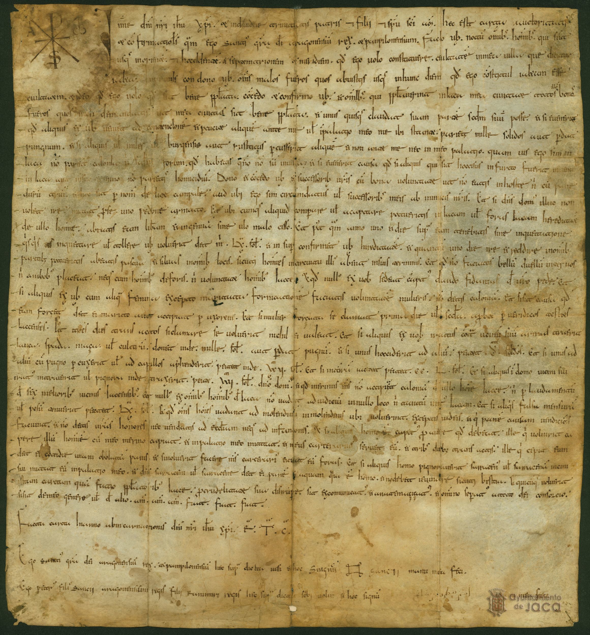 Sancho Ramirez, rey de Aragón y Pamplona, otorga fueros a todas las personas que fuesen a poblar a Jaca, que se convierte por este motivo en ciudad