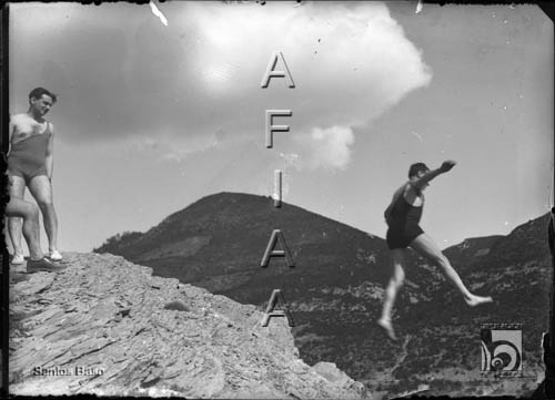 Bañistas saltando al pantano. Santos Baso Simelio. Arguis