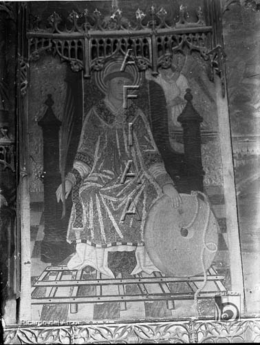 Retablo de San Vicente. Cuarterón central con la imagen del santo. Ricardo del Arco y Garay. Aínsa. Sobrarbe