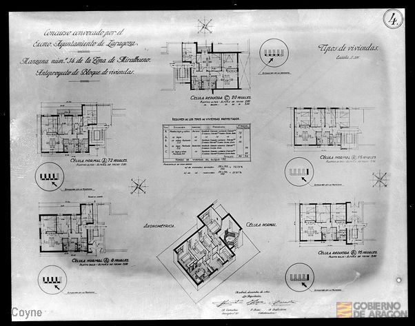 Panos para el anteproyecto de bloque de viviendas en Miralbueno firmado por Camuñas, Bars y Ballesteros