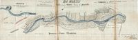 Croquis del río Martín desde el pozo Marin hasta el puente. Término de Albalate del Arzobispo. Firmado por José Amadeo Busquet. Albalate del Arzobispo (Teruel)