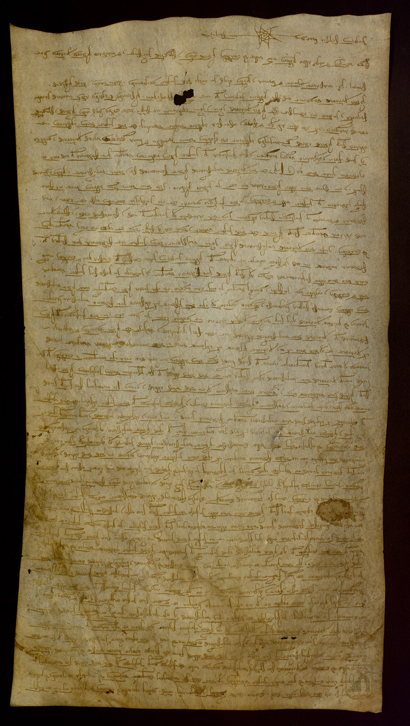 Proceso ante Guillermo de Perarrúa, justicia de Graus, iniciado por los representantes del concejo de Graus contra el abad de Graus, debido a que éste no había respetado los Fueros de Aragón como debía en la elección anual de los jurados de la villa.