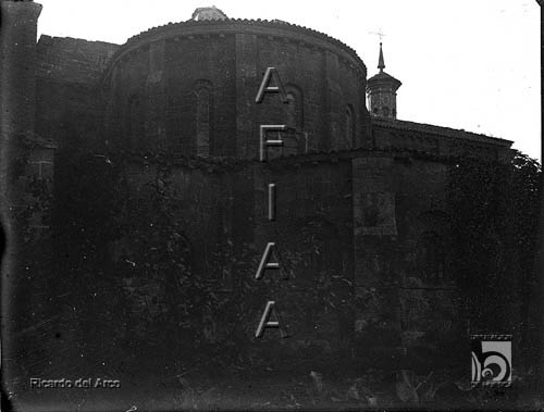 Monasterio de Santa María la Real. Vista del ábside desde el exterior. Ricardo del Arco y Garay. Fitero (Navarra)