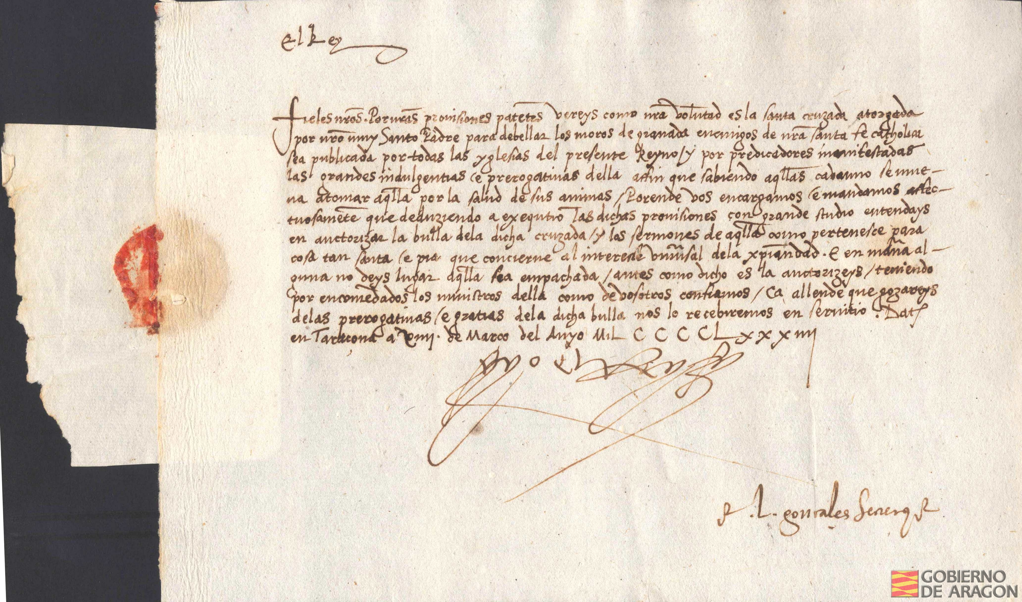 Fernando II, rey de Aragón, manda a los jurados de la ciudad de Huesca que autoricen la ejecución Bula de la Santa Cruzada con motivo de la guerra de Granada