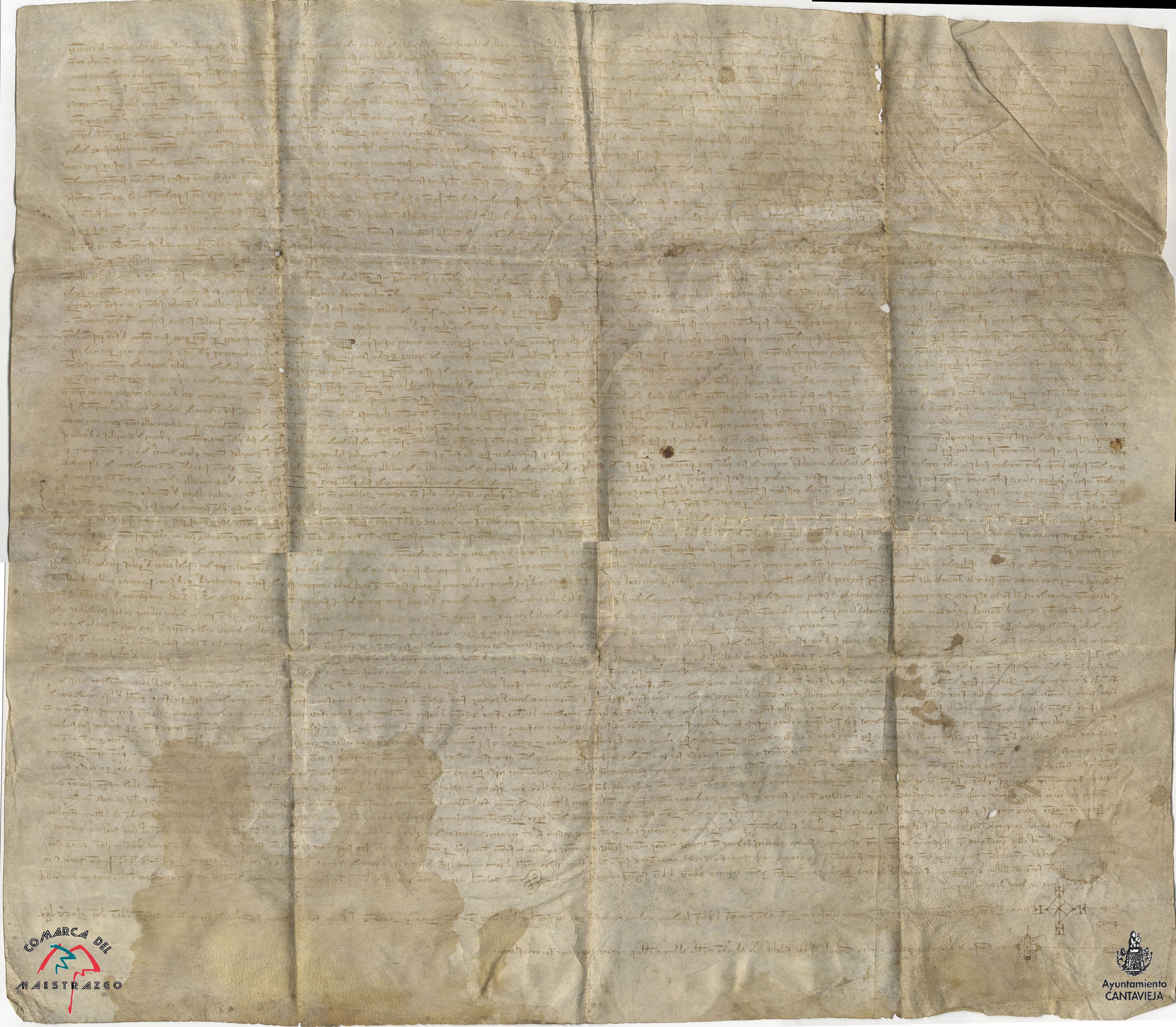 Compromiso y sentencia arbitraria entre la comunidad de Teruel y las bailías sobre pastos y leñas dentro y fuera de la comunidad. Recibida por García Laurencia, notario habitante en Teruel