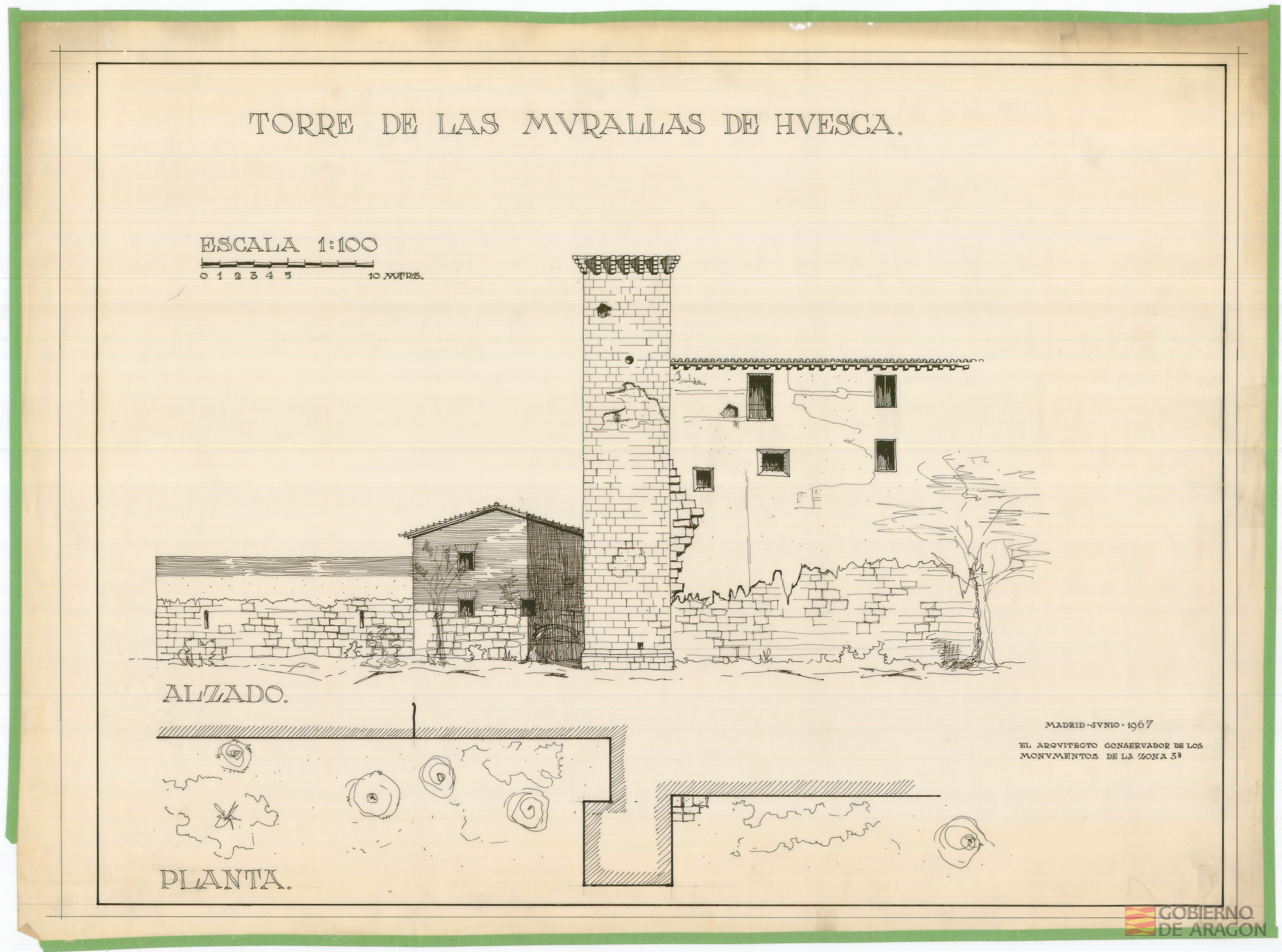 Torre de las murallas de Huesca. Huesca