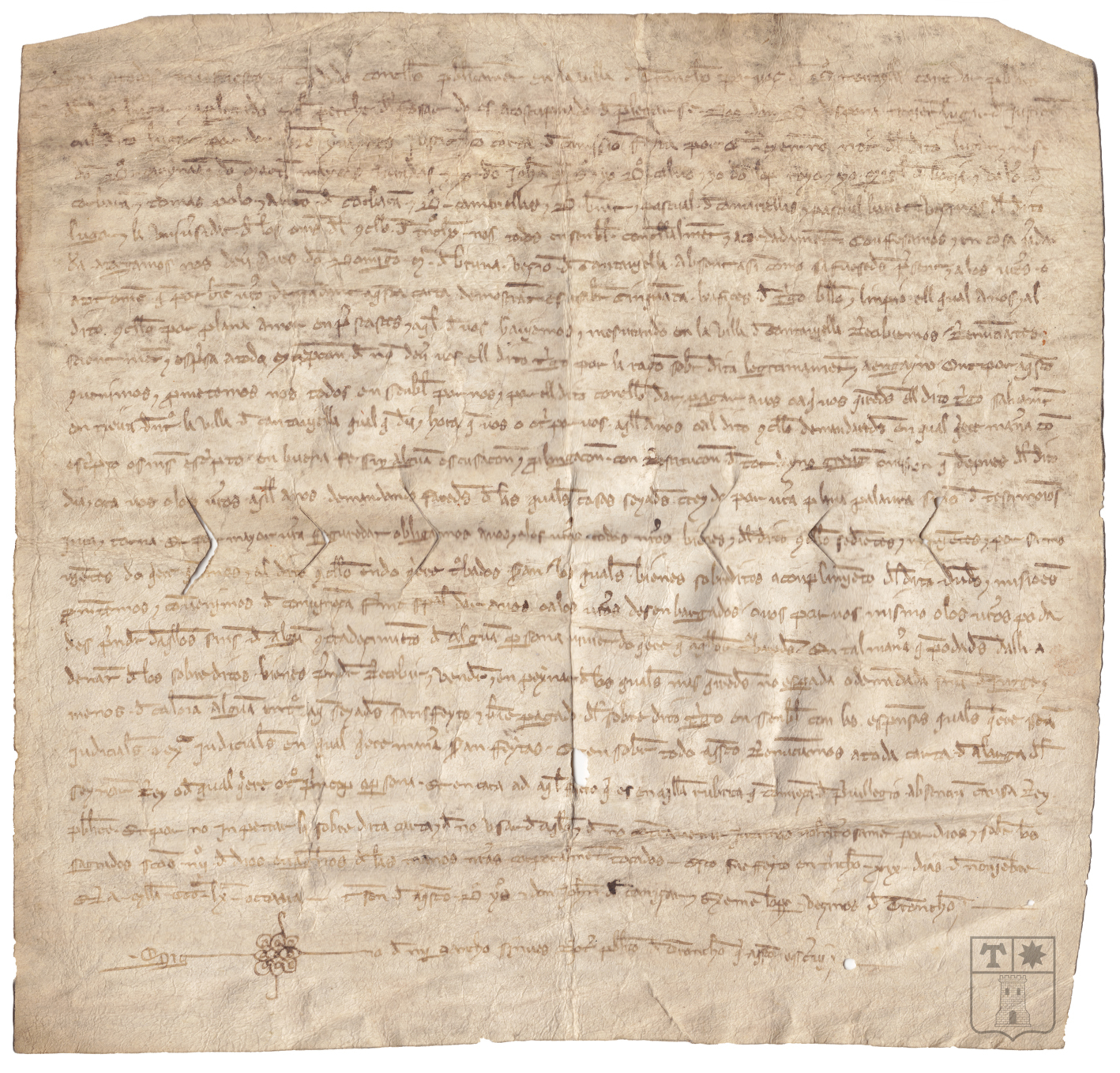 Reconociemiento por el Concejo de Tronchón de la deuda a Domingo Martín de Bruna, de Cantavieja, de 50 cahíces de trigo