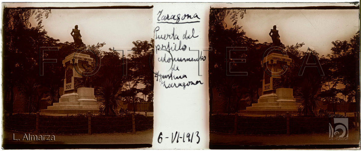 Zaragoza Puerta del Portillo Monumento de Agustina Zaragoza. Almarza Mallaína, Lorenzo