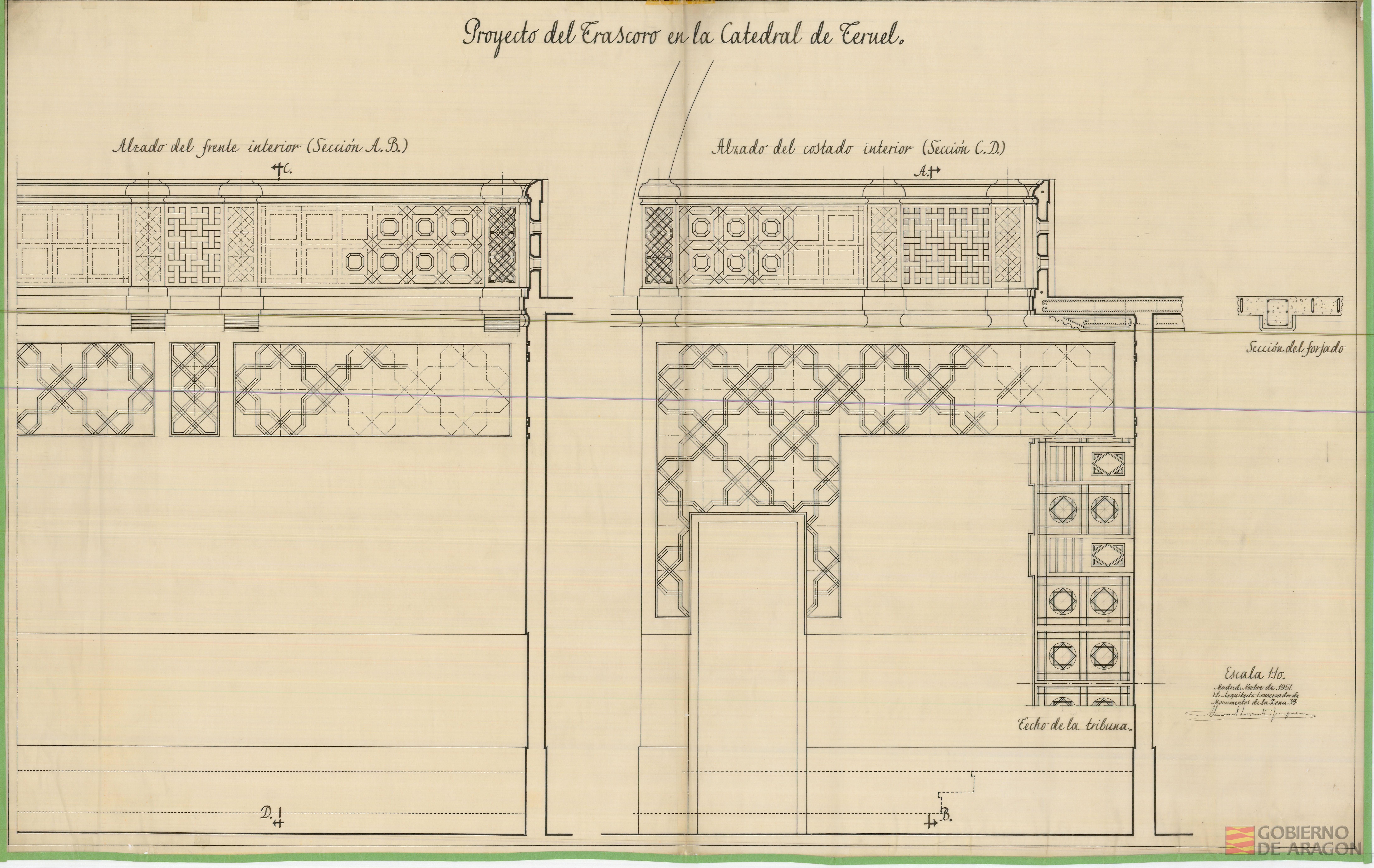 Proyecto del Trascoro en la catedral de Teruel. Teruel