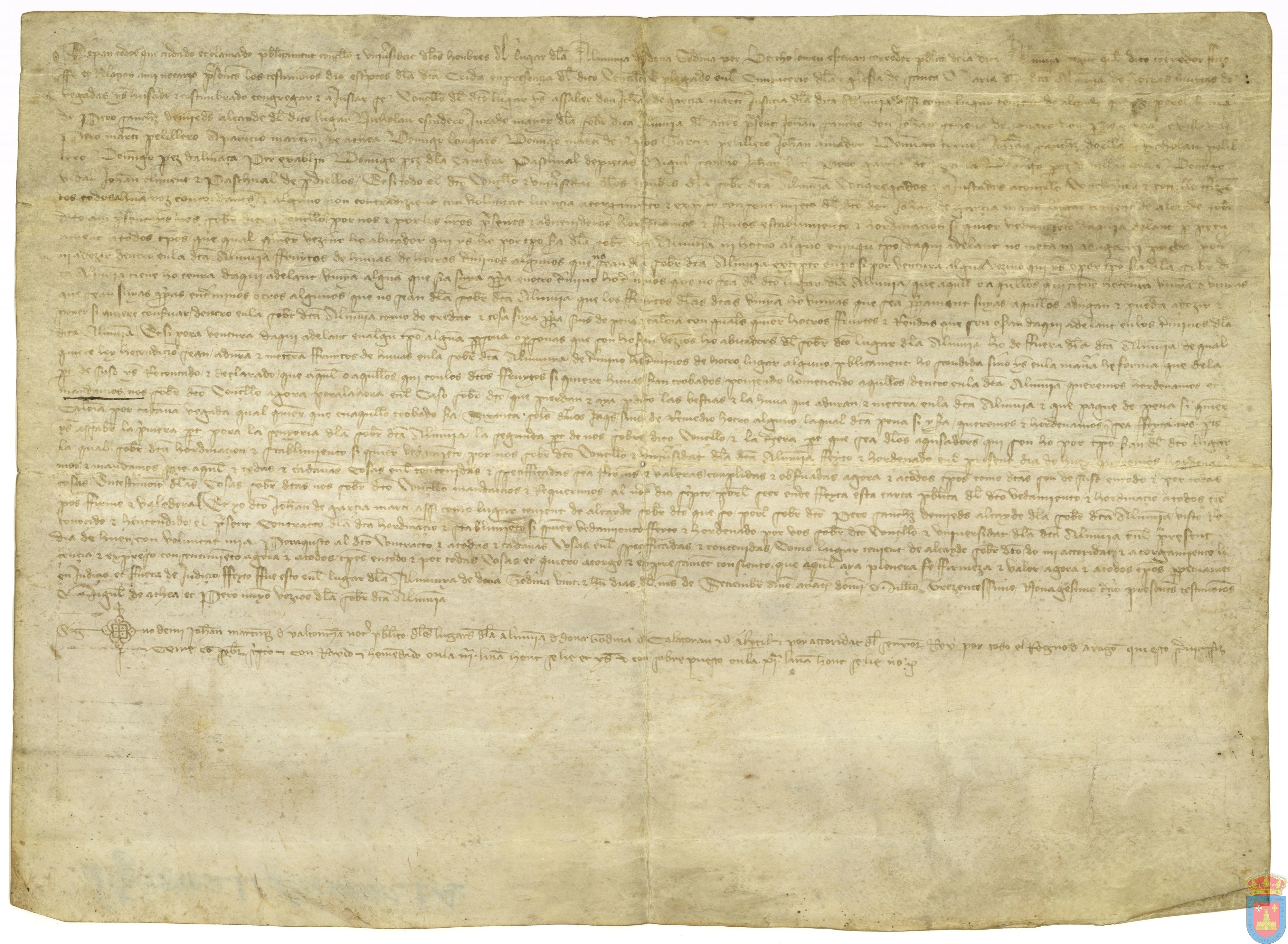 El concejo de La Almunia prohíbe introducir uvas extrañas a su término municipal bajo sanción pecuniaria.