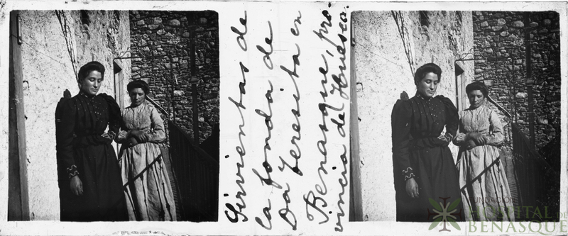 Retrato de las sirvientas de la fonda de Doña Teresita en Benasque, provincia de Huesca.