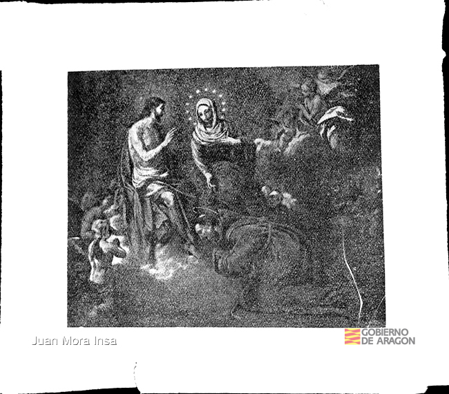 Grabado con escena religiosa. Juan Mora Insa