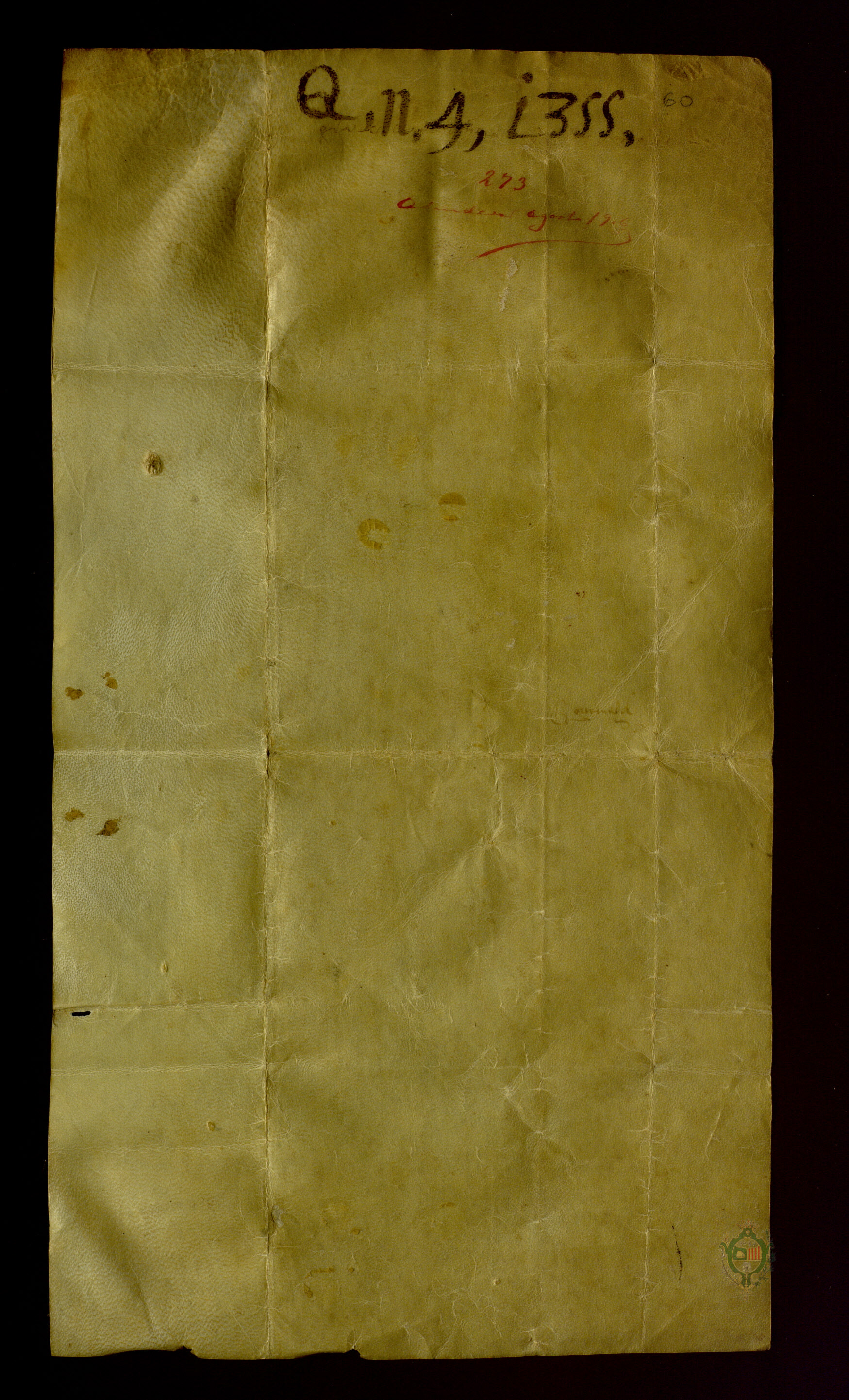 Pascual de Santolaria, jurado de Almudévar, presenta ante Pedro de Torreblanca, portero real, una carta del infante Pedro, conde de Ribagorza, en la que informa de que el concejo de la villa había llegado a un acuerdo con el rey para pagar 2.000 sueldos jaqueses destinados a la guerra de Cerdeña, y que pese a ello se les exigía 500 sueldos más, tras lo cual el portero real entrega al representante del concejo una carta de deuda de 500 sueldos.