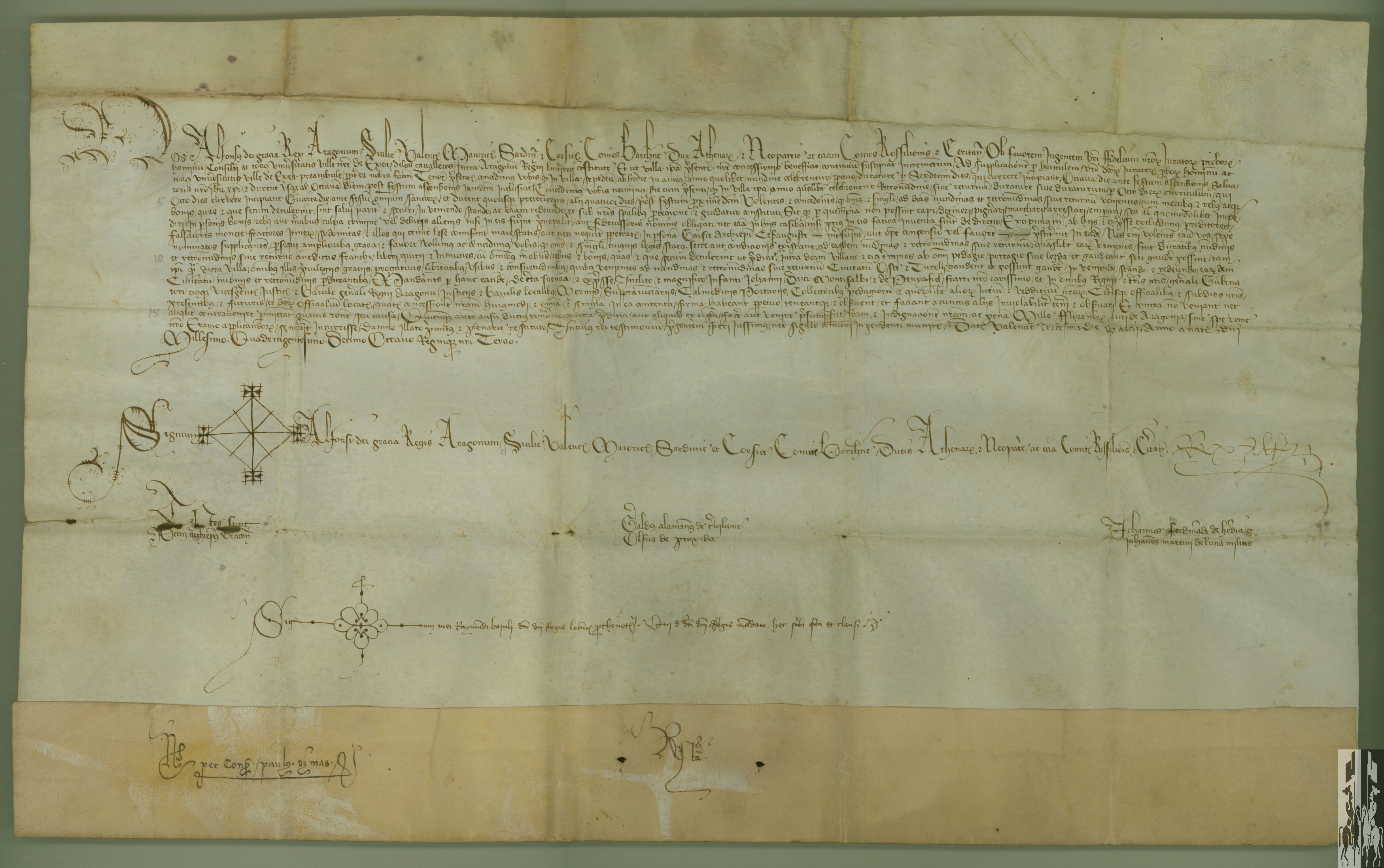 Alfonso V, rey de Aragón, concede a la villa de Ejea la celebración de una feria anual de dieciséis días de duración para la fiesta de la Ascensión.