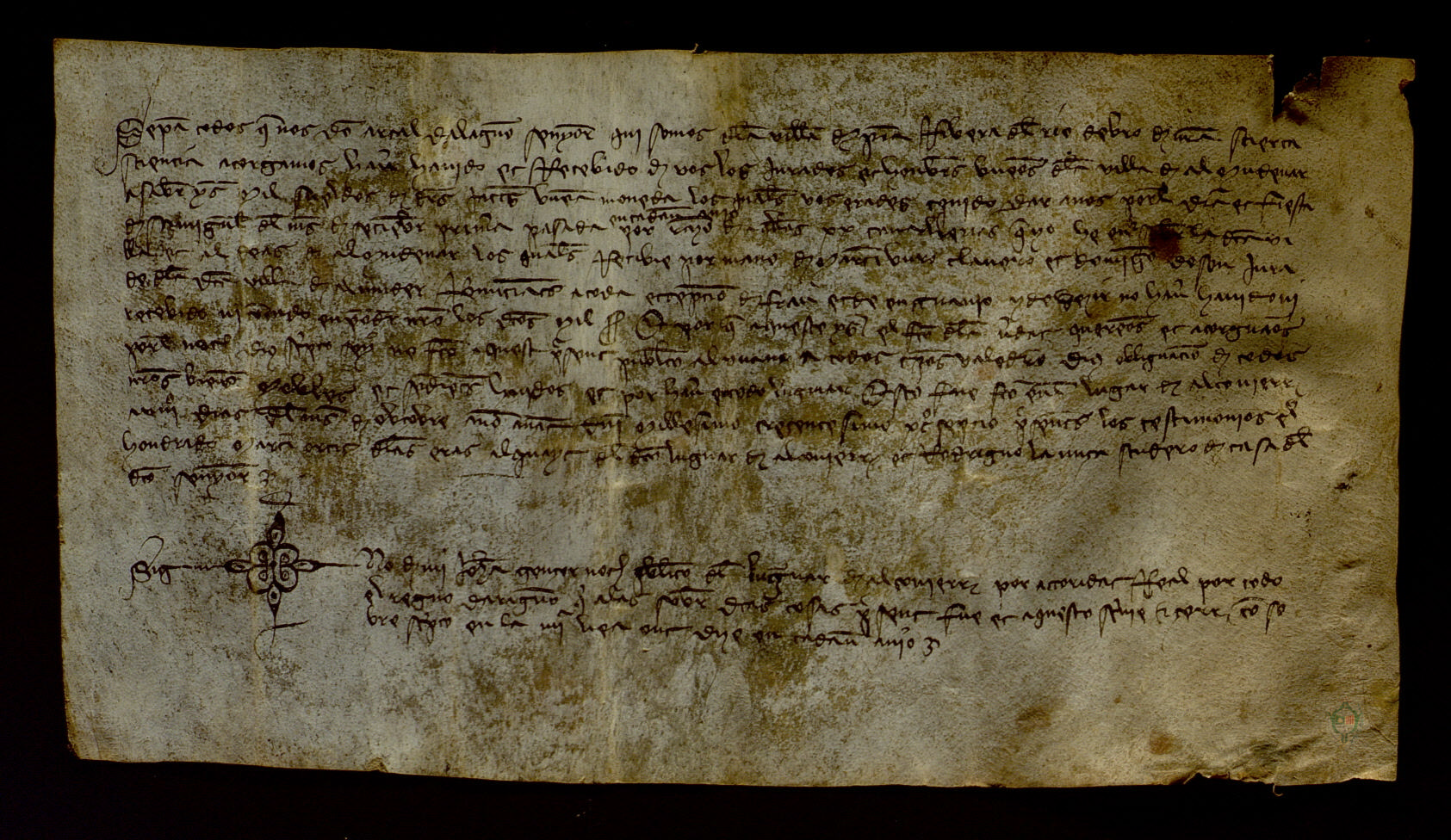 Artal de Alagón, señor de Pina de Ebro, reconoce recibir 1.000 sueldos y 60 dineros de la villa de Almudévar por razón de las caballerías que tiene en la misma.