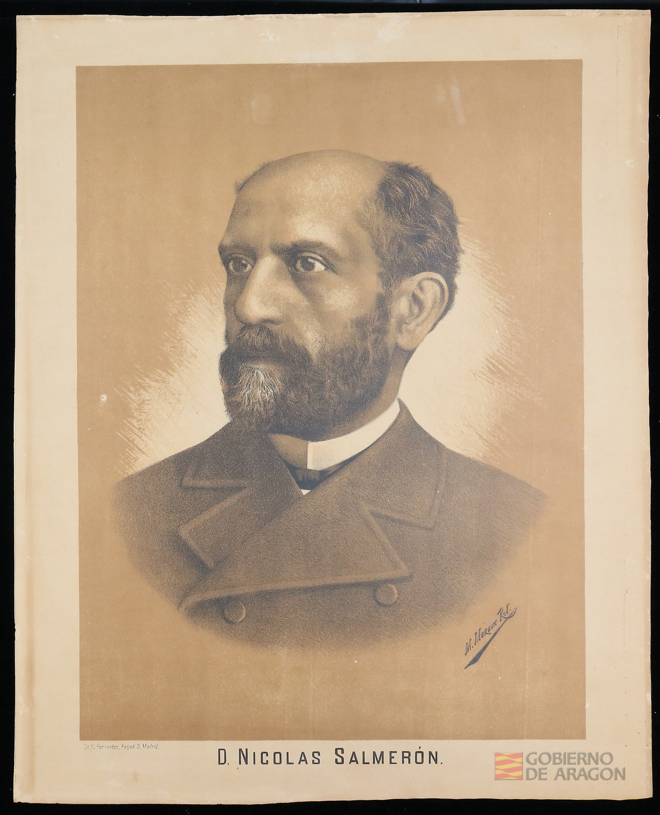 Litografía de Nicolás Salmerón. M. Moreno Rodríguez ; E. Fernández
