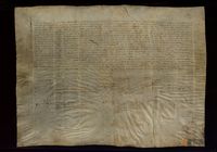 Acta del Compromiso de Caspe. Acta notarial de la designación, por parte de los nueve compromisarios elegidos por los Parlamentos de Alcañíz y Tortosa, del infante Fernando como rey de la Corona de Aragón