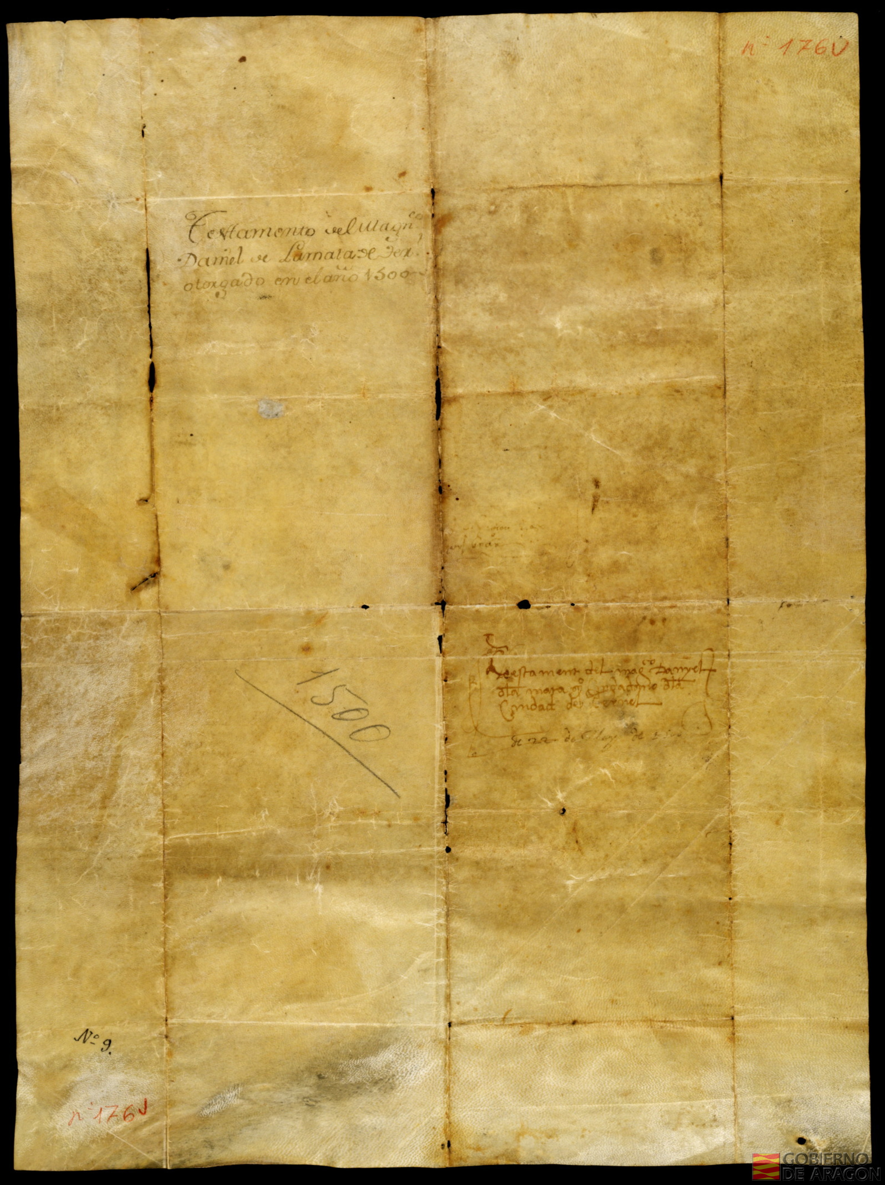 Testamento de Daniel de la María, ciudadano de Teruel y mayordomo de está