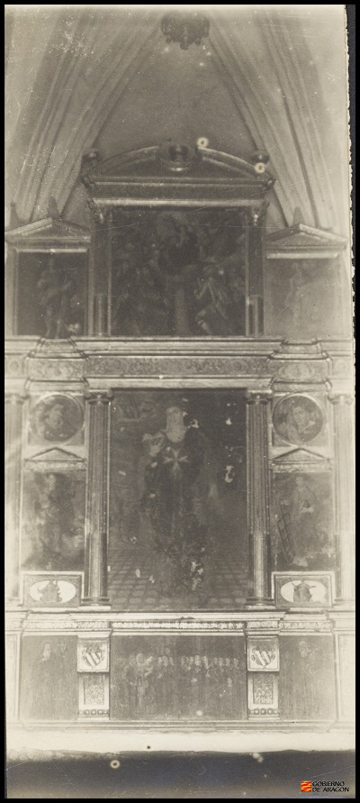 [Retablo de Santa Waldesca en la iglesia del monasterio de Santa María de Sigena]