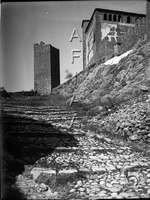 Subida a la colegiata. Torre albarrana. Ricardo del Arco y Garay. Alquézar. Somontano