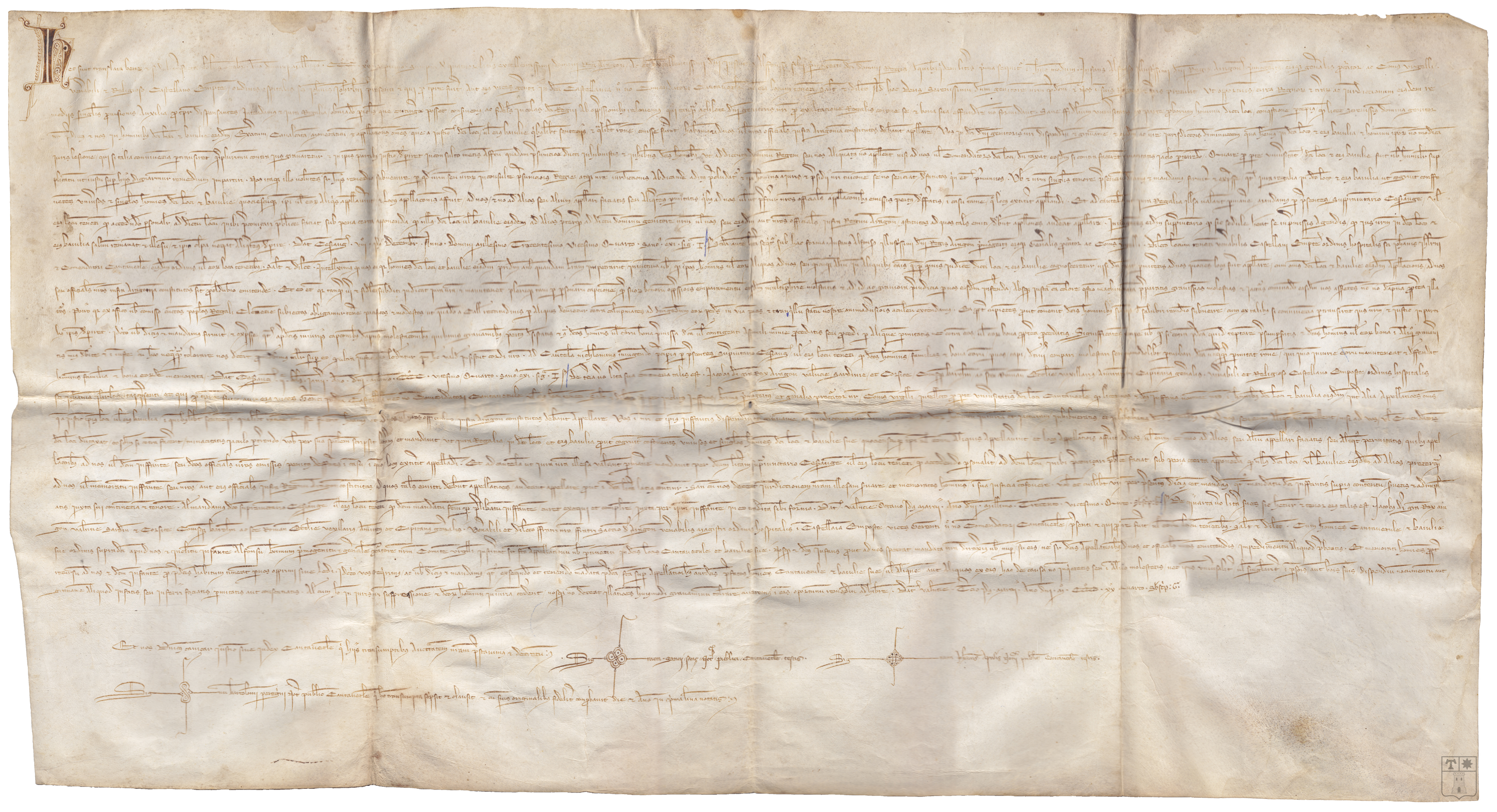 Privilegio real del infante Alfonso, hijo de Jaime II, por el que concede a los pueblos de la Bailía de Cantavieja el derecho de apelación al rey de las sentencias de los comendadores de Cantavieja