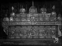 La catedral. Armario de servicio de plata con bustos de santos. Ricardo del Arco y Garay. Huesca. Hoya de Huesca