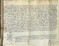 Albarán otorgado por Juana Sánchez, mujer y procuradora de Luis Sánchez, caballero, capitán de Peñíscola y gentilhombre del rey, a favor de Luis Sánchez, caballero, tesorero general del rey, por el que otorga haber recibido de éste, de manos de Vicente de Bordalba, receptor real en el reino de Aragón, 1200 sueldos jaqueses para la obra del castillo de Segura