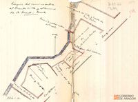 Croquis del camino entre el Puente Villa y el Camino de la Fuente. Tauste. Tauste (Zaragoza)