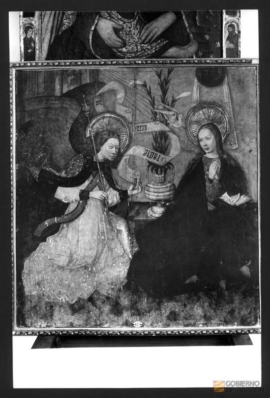 Pintura gótica "Anunciación del Ángel a la Virgen María"