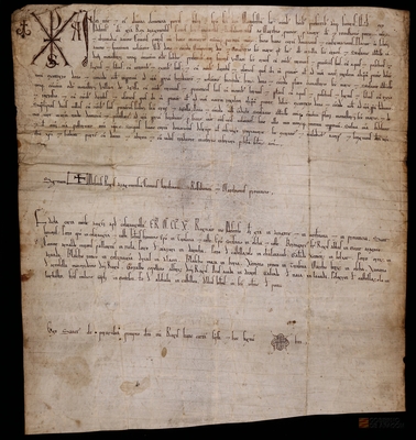 Alfonso II de Aragón da al monasterio de Santa Cruz de la Serós las villas de Santa Cruz y Arresa con sus pertenencias