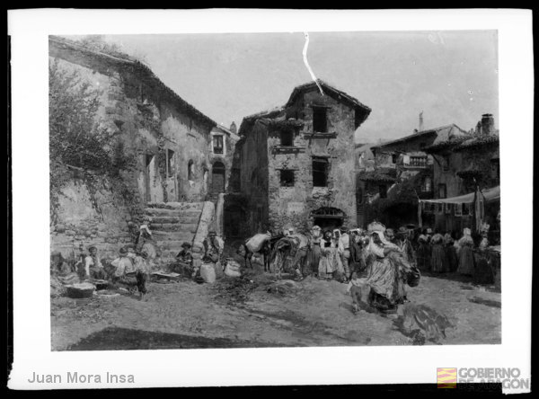 "Mercado en el pueblo" obra de Mariano Barbasán. Juan Mora Insa