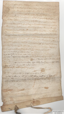 Poncio de Aguinaliu, prior de Roda, da franquicia a los habitantes de Roda sobre el pago de la peitas, questias y exacciones. Confirmado posteriormente por los priores Poncio de Caserras y Bernardo de Avellana