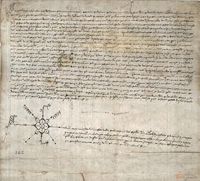 Belenguer de la Murria, mayor, y Belenguer de la Murria, menor, vecinos de la villa de Gia, venden a Belenguer Juan Portaspana, vecino de dicha villa, una tierra en términos de la misma, por el precio de 100 sueldos