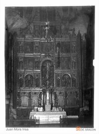 Retablo mayor de la Asunción de la Virgen en la iglesia de Longares. Juan Mora Insa