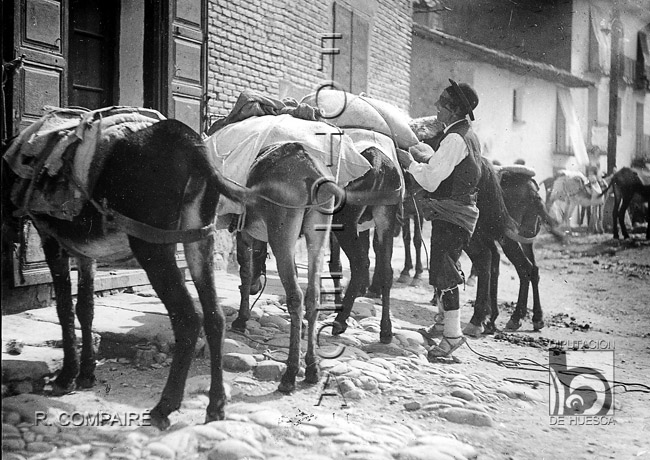 "Cargando las caballerías". Ricardo Compairé Escartín. Ayerbe
