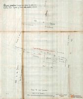 Plano geométrico del perímetro que forman las calles de la Cuchillería, Clavel, Zaporta y Frenería, callizo intermedio y adyacencias. Firmado por Miguel Jeliner y Germá, Arquitecto, y Eusebio Blasco y Taula