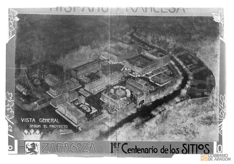 Fotografía del cartel de la Exposición Hispano-Francesa. Ignacio Coyne
