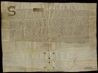 Enrique III, rey de Castilla, confirma una donación de su padre Juan I hizo a Pedro Ruiz Sarmiento, adelantado de Galicia, de la tierra de Sobroso, en el reino de Galicia