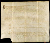 Privilegio de Pedro II concediendo a los monjes del Monasterio de Piedra derecho para vender las alquerías que tienen en Perales y Villar del Salz