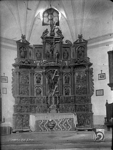 Iglesia de San Miguel Arcángel. Altar. Ricardo del Arco y Garay. Coscojuela de Fantova. Somontano