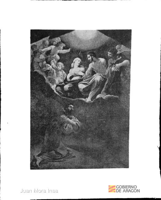 Grabado con escena religiosa. Juan Mora Insa