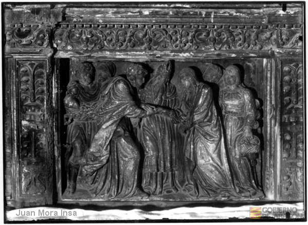 "Monasterio de Sigena, Huesca. Los desponsorios del retablo de Santa Ana. Estilo: Renacimiento. ". Juan Mora Insa
