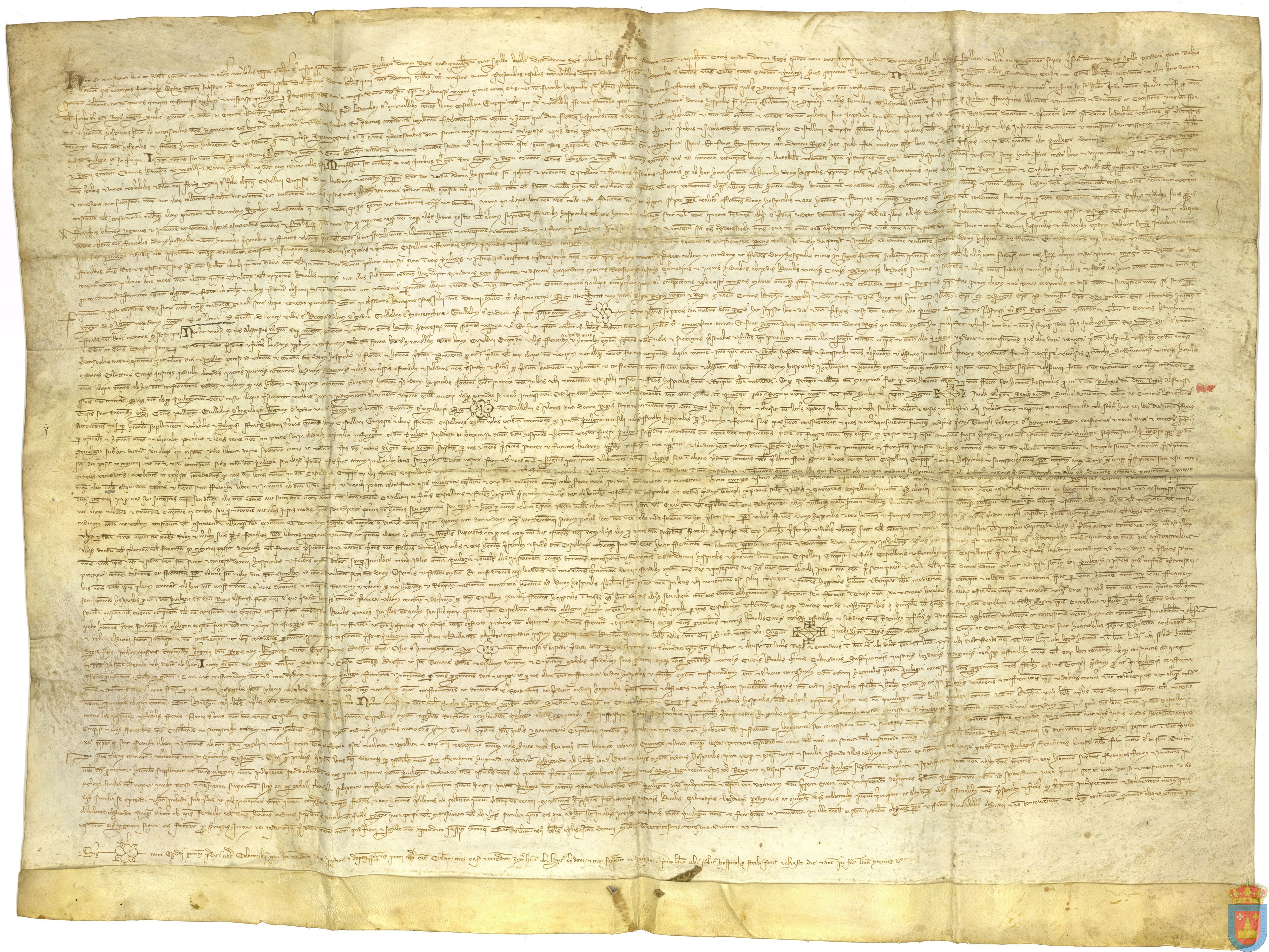 Jaime II, rey de Aragón, confirma privilegios otorgados a la Orden de San Juan por Pedro II, Jaime I y Alfonso II, se reserva la mitad del impuesto sobre moneda en los lugares acostumbrados, aunque sean de la Orden, concediendo a esta la otra mitad