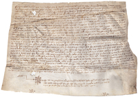 Carta de venta de unca casa de Tronchón otorgada por el Concejo a favor de Domingo Piquer y María Gil por 1.200 sueldos jaqueses
